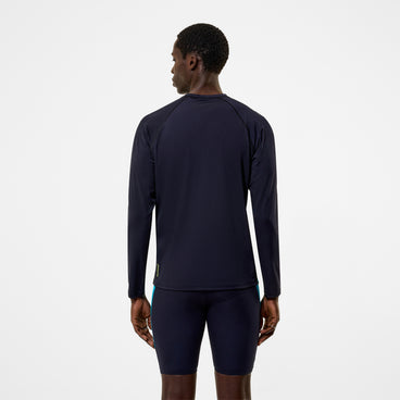 Men's Hyperboom Splice Long Sleeve Zip Rashguard Black/Turquoise