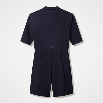 Women's Modern Coverage Short Sleeve Legsuit Black