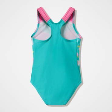Infant Girls Placement Swimsuit Turquoise/Pink