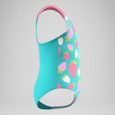 Infant Girls Placement Swimsuit Turquoise/Pink