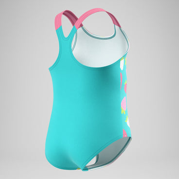 Infant Girls Placement Swimsuit Turquoise/Pink
