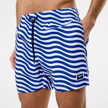 Men's Redondo Edge Printed Swim Shorts Blue/White