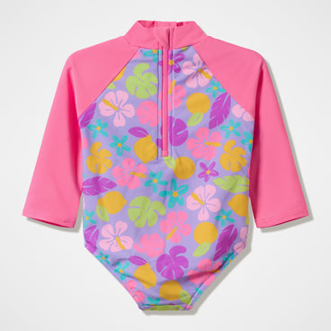 Infant Girls Long Sleeve Swimsuit Pink