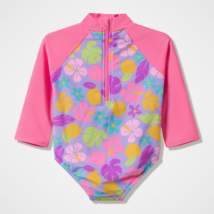 Infant Girls Long Sleeve Swimsuit Pink