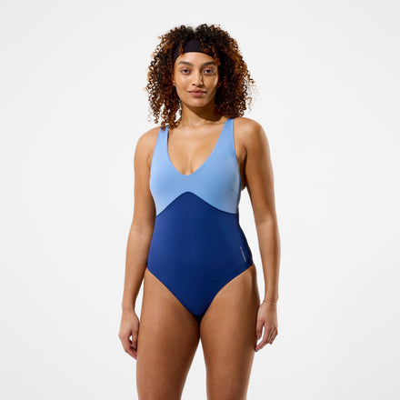 Women's Sculpture Butterfly Back Cheeky Swimsuit Blue