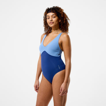 Women's Sculpture Butterfly Back Cheeky Swimsuit Blue