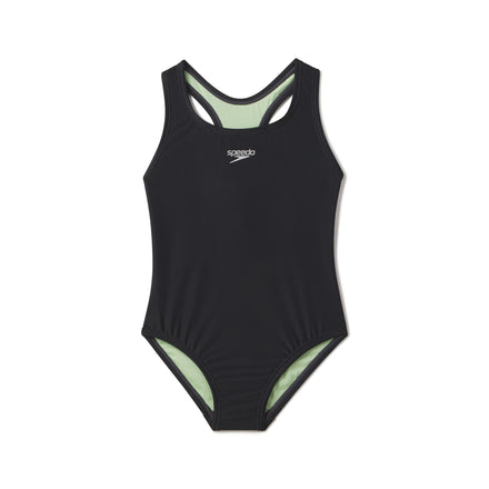 Girls Solid Racerback One Piece Black