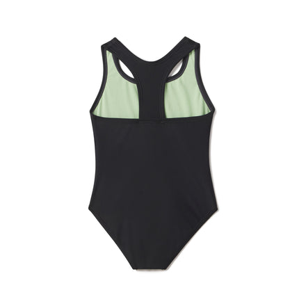 Girls Solid Racerback One Piece Black