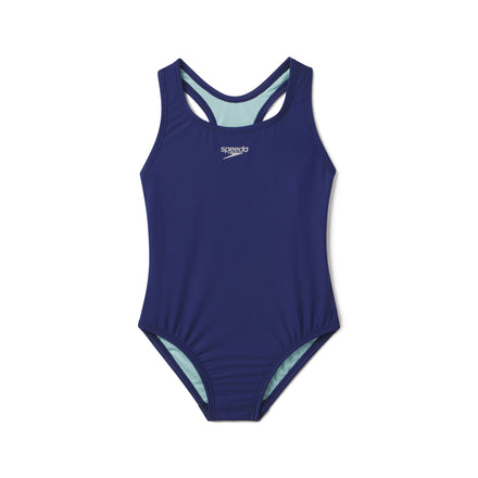 Girls Solid Racerback One Piece Blue