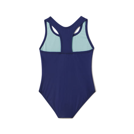 Girls Solid Racerback One Piece Blue