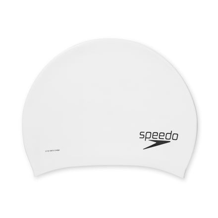 Bonnet en silicone pour cheveux longs pour adultes, blanc